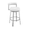 Armen Living Neura Swivel Counter or Bar Stool in Cloud Finish with White Faux Leather 840254333529 - alternate 1